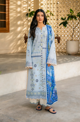 IZEL - Winter 3PC Dhanak ChickenKari Embroidered Suit - SS0538