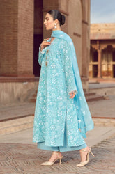 Bareeze - 3PC Dhanak Embroidered Shirt with Chiffon Embroidered Dupatta and Trouser - SS0883