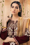 Maroon - Winter 3PC Velvet Embroidered Suit - SS0588