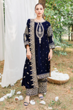 Riwayat - Winter 3PC Velvet Embroidered Suit - SS0589