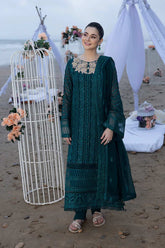 AZURE - 3PC Lawn Embroidered Shirt with Chiffon Embroidered Dupatta and Trouser - SS0825
