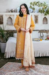 Florent - 3PC Dhanak Embroidered Shirt With Embroidered Dupatta and Trouser - SS0962