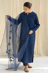 DYOT - 3PC Summer Lawn Embroidered Shirt with Organza Embroidered Dupatta and Trouser - SS0809
