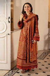 Asim Jofa - 3PC Dhanak Embroidered Shirt With Dhanak Embroidered Dupatta and Trouser - SS01181