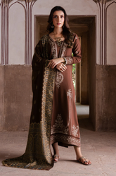 IZEL - Winter 3PC Dhanak Embroidered Suit - SS0543