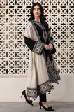 Jazmin - 3PC Dhanak Embroidered Shirt With Wool Embroidered Dupatta and Trouser - SS01003