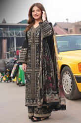 Asim Jofa - Winter 3PC Dhanak Embroidered Suit - SS0408