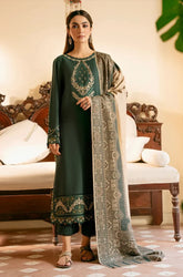 Izel - 3PC Dhanak Embroidered Shirt With Wool Printed Dupatta and Trouser - SS01006