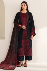 Farasha - 3PC Lawn Embroidered Shirt With Slub Net Printed Dupatta and Trouser - SS0970