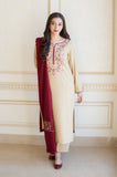 Aisling - 3PC Dhanak Embroidered Shirt With Dhanak Embroidered Dupatta and Trouser - SS0869