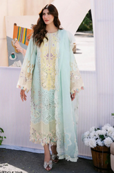 BIN ILYAS - Summer 3PC Lawn ChikanKari Embroidered Suit - SS0643