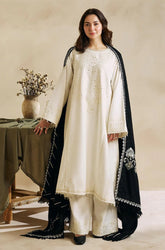 Zara Shahjahan - 3PC Dhanak Embroidered Shirt With Embroidered Dupatta and Trouser - SS0856