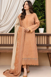 Binilyas - 3PC Dhanak Embroidered Shirt With Dhanak Printed Dupatta and Trouser - SS01072
