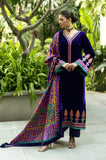 Charizma - 3PC Velvet Embroidered Shirt with Karandi Printed Dupatta and Trouser - SS0925