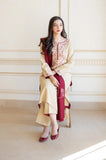 Aisling - 3PC Dhanak Embroidered Shirt With Dhanak Embroidered Dupatta and Trouser - SS0869