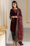 Asim Jofa -Winter 3PC Velvet Embroidered Suit - SS0565