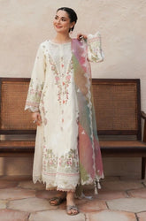 QALAMKAR - 3PC Summer Lawn Embroidered Shirt with Chiffon Embroidered Dupatta and Trouser - SS0821