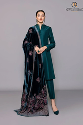 Bareeze -Winter 3PC Velvet Embroidered Suit - SS0569