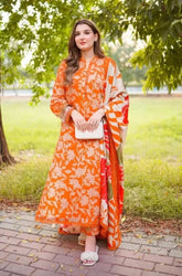 Baroque - 3PC Lawn Printed Shirt with Lawn Printed Dupatta and Trouser - SS0839