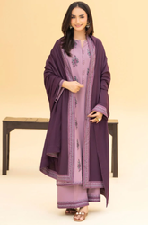 Izel - Winter 3PC Dhanak Embroidered Suit - SS0575