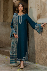 Izel - Winter 3PC Dhanak Embroidered Suit - SS0555
