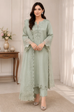 SAPPHIRE - 3PC Lawn Embroidered Shirt with Khadi Net Embroidered Dupatta and Trouser - SS0016