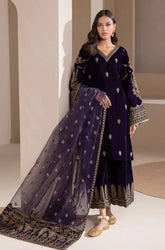 Boraque -Winter 3PC Velvet Embroidered Suit - SS0461
