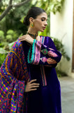 Charizma - 3PC Velvet Embroidered Shirt with Karandi Printed Dupatta and Trouser - SS0925