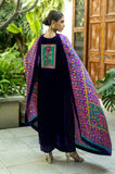 Charizma - 3PC Velvet Embroidered Shirt with Karandi Printed Dupatta and Trouser - SS0925
