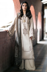 IZEL - Winter 3PC Dhanak Embroidered Suit - SS0505