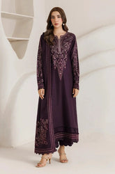 Daria - 3PC Unstitched Dhanak Embroidered Shirt with Dhanak Embroidered Dupatta and Trouser - SS01154