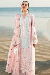Qalamkar - 3PC Lawn Chikankari Embroidered Shirt with Chiffon Embroidered Dupatta and Trouser - SS0650