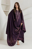 Daria - 3PC Unstitched Dhanak Embroidered Shirt with Dhanak Embroidered Dupatta and Trouser - SS01154
