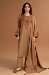 Zellbury - 3PC Dhanak Embroidered Shirt With Dhanak Embroidered Dupatta and Trouser - SS01027