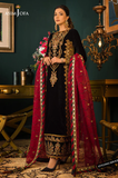 Asim Jofa -Winter 3PC Velvet Embroidered Suit - SS0563