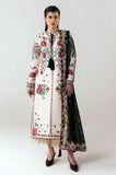 Jugnu by Hussain Rehar - 3PC Dhanak Embroidered Shirt With Chiffon Printed Dupatta and Trouser - SS01031