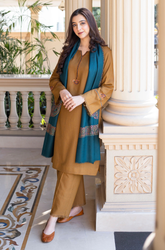 Asling - Winter 3PC Dhanak Embroidered Suit - SS0410