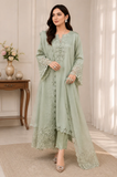 SAPPHIRE - 3PC Lawn Embroidered Shirt with Khadi Net Embroidered Dupatta and Trouser - SS0016