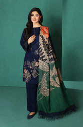 NishatLinen - Winter 3Pcs Dhanak Embroidered Suit - SB0096