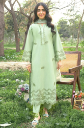 Summer 3PC Lawn Chikenkari Embroidered Suit - SS0672