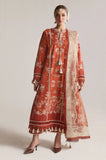 Hussain Rehar - 3PC Dhanak Embroidered Shirt With Printed Chiffon Dupatta and Trouser - SS01046