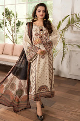 3PC Dhanak Embroidered Shirt With Chiffon Printed Dupatta and Trouser - SS01043