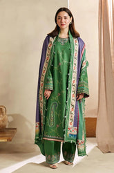 Zara Shahjahan - 3PC Dhanak Embroidered Shirt With Dhanak Printed Dupatta and Trouser -SS0850