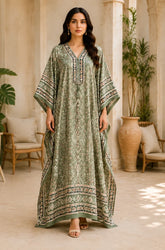 Kaftan Lawn Printed Maxi Shirt - SKT001