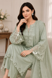 SAPPHIRE - 3PC Lawn Embroidered Shirt with Khadi Net Embroidered Dupatta and Trouser - SS0016