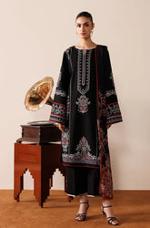 Azzal - 3PC Dhanak Embroidered Shirt With Chiffon Printed Dupatta and Trouser - SS01052