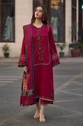 Charizma - 3PC Dhanak Embroidered Shirt With Wool Printed Dupatta and Trouser - SS01059