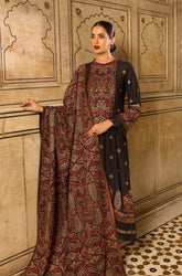 Bareeze- Winter 3PC Dhanak Embroidered Suit - SS0469