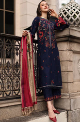 Charizma - 3PC Unstitched Dhanak Embroidered Shirt with Dhanak Embroidered Shawl and Embroidered Trouser - SS01159