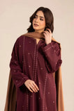 Sapphire - 3PC Dhanak Embroidered Shirt With Wool Embroidered Dupatta and Trouser - SS01054